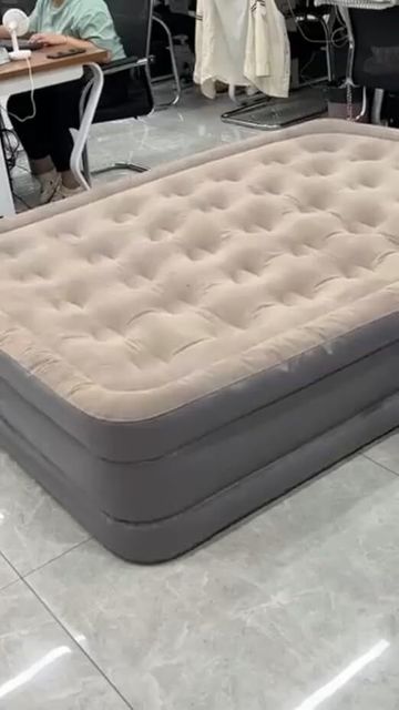 Anshi Double Air Bed | Inflatable Queen Air Mattress with Built-in Pump PU Leatherette 2 Seater Inflatable Sofa (Color - BEIGE, DIY(Do-It-Yourself)) - Image 4