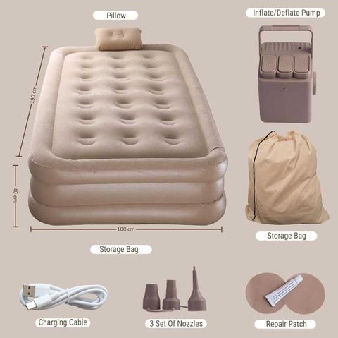WTE TPU Inflatable Sofa Cum Bed Cream White - Image 4