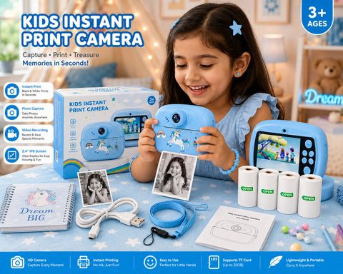 Zuigo DIY instant photo printer cemera Instant Photo Printer Camera for Kids, Boys & Girls BLUE colour - Instant Camera (Blue) - Image 7