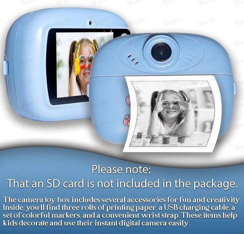 Zuigo DIY instant photo printer cemera Instant Photo Printer Camera for Kids, Boys & Girls BLUE colour - Instant Camera (Blue) - Image 5