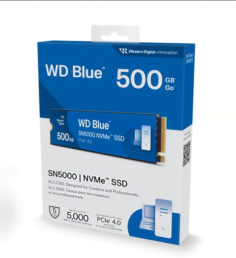 WD WD Blue 500 GB Desktop, Laptop Blue PCIe NVMe Internal Solid