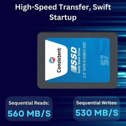 CONSISTEN SSD 2.5 SATA 256 GB Desktop Blue SATA III Internal Solid State Drive (SSD) (CONSISTENT_256GB SSD Desktop Black SATA III Internal Solid State Drive (SSD)) (Interface: SATA III, Form Factor: 2.5 Inch) - Image 3