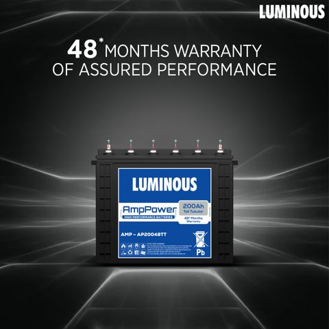 LUMINOUS 48 Months Warranty Tubular Inverter Battery (200 Ah, AMP - AP20048TT) - Image 7
