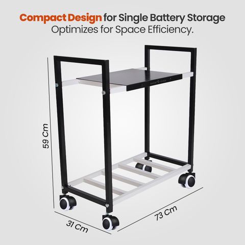 Shop4Ever Heavy-Duty Inverter Trolley Stand with Wheels (Black) - Image 6