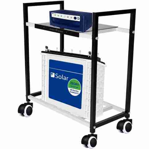 Shop4Ever Heavy-Duty Inverter Trolley Stand with Wheels (Black) - Image 5