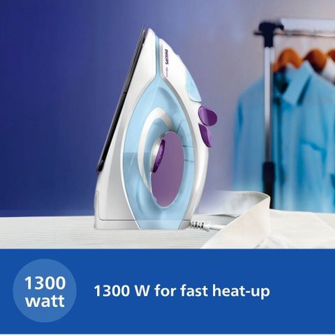 Philips GC1905 1300W Steam Iron, White/Blue - Image 8