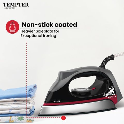 HAVELLS GHGDICNK100 1000 W Dry Iron (Black) - Image 7