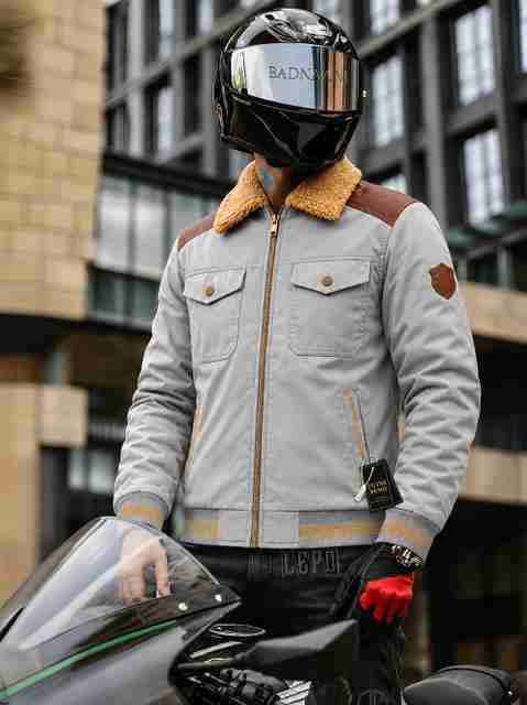 FUTSE PENO Men Striped Biker/Riding Jacket - Image 5