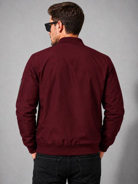 GDCARTZ Men Solid Bomber Jacket - Image 6