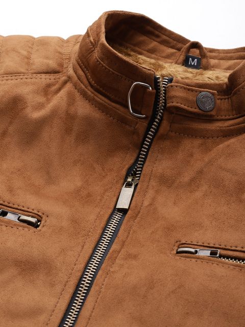 Leather Retail Men Solid Biker/Riding Jacket - Image 6