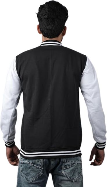 FLAXWEAR Men Striped Varsity Jacket - Image 3