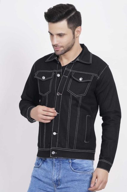 Home Nation Men Solid Denim Jacket - Image 4