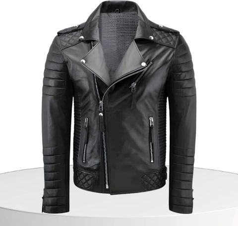 febric collection Men Solid Leather Jacket - Image 5