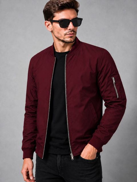 GDCARTZ Men Solid Bomber Jacket - Image 7