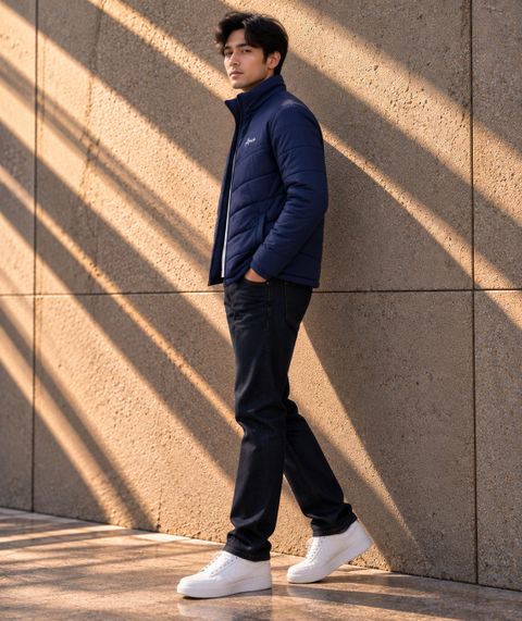 Fit N Fame Men Chevron Puffer Jacket - Image 3