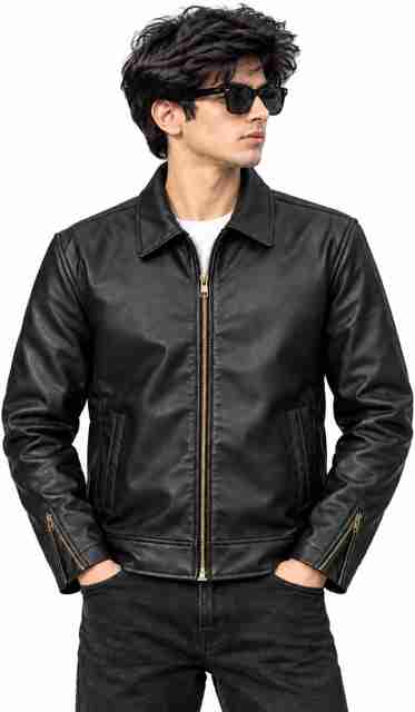 Zuni Enterprise Men Textured Leather Jacket - Image 2