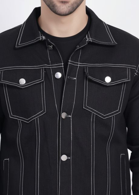 Home Nation Men Solid Denim Jacket - Image 6