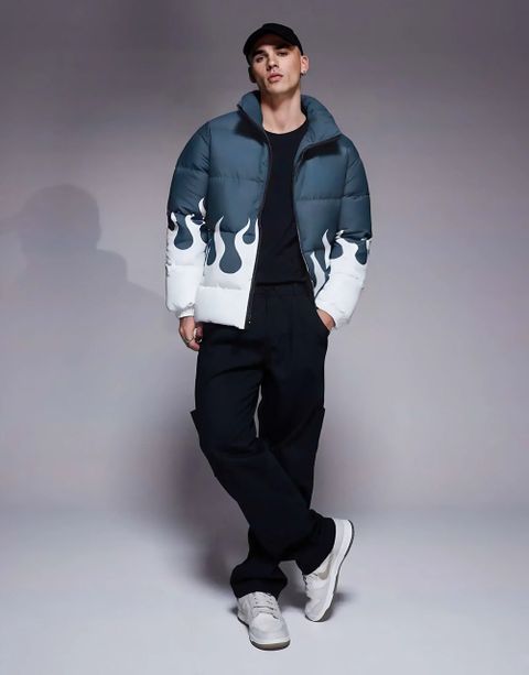 Eddicted Men Printed Puffer Jacket - Image 7