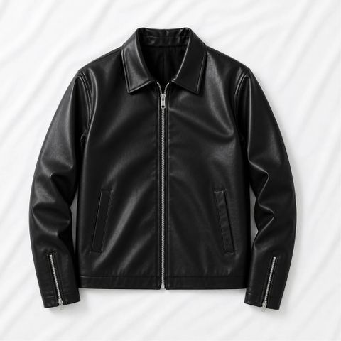 Onestreet Men Solid Leather Jacket - Image 7