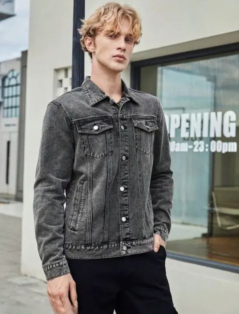 ELECTROSTAR Men Washed Denim Jacket Blue - Image 4