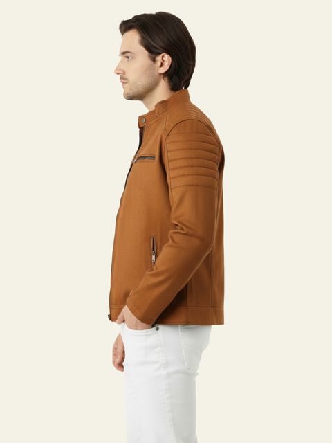 Leather Retail Men Solid Biker/Riding Jacket - Image 5