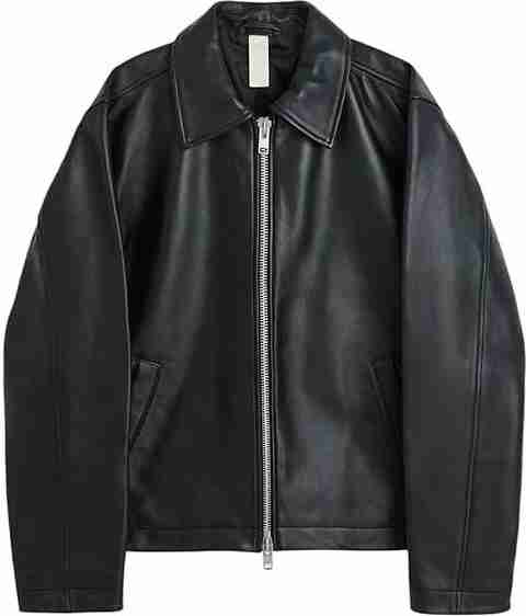 CLWN Men Solid Leather Jacket - Image 2