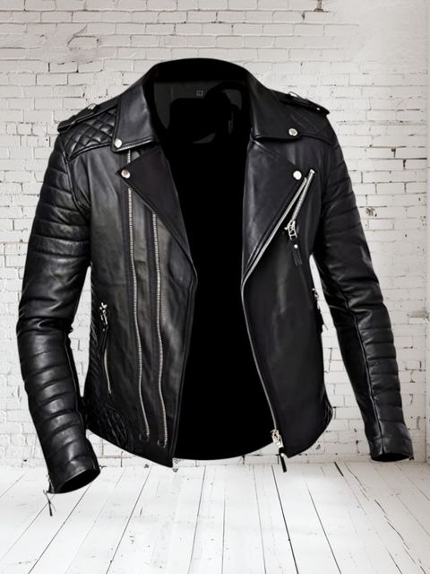 febric collection Men Solid Leather Jacket - Image 7