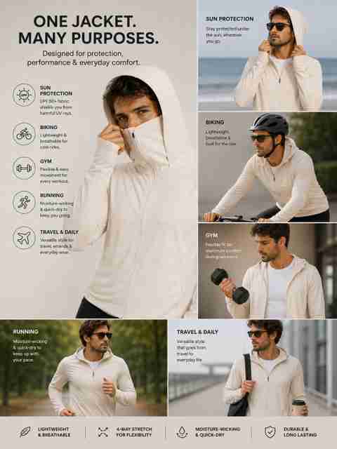 Meerza Men Solid Sports Jacket - Image 5