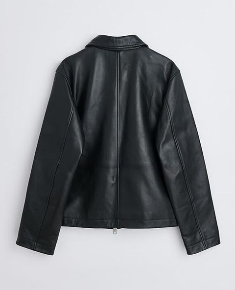 CLWN Men Solid Leather Jacket - Image 3