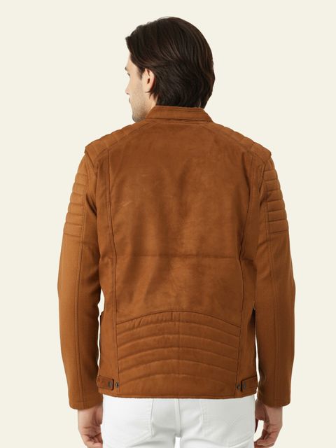 Leather Retail Men Solid Biker/Riding Jacket - Image 4