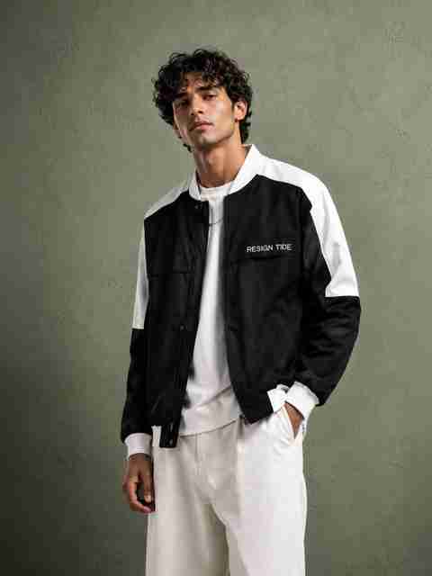 LIZBEE Men Colorblock Bomber Jacket - Image 5