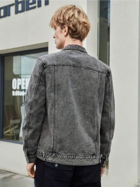 ELECTROSTAR Men Washed Denim Jacket Blue - Image 3