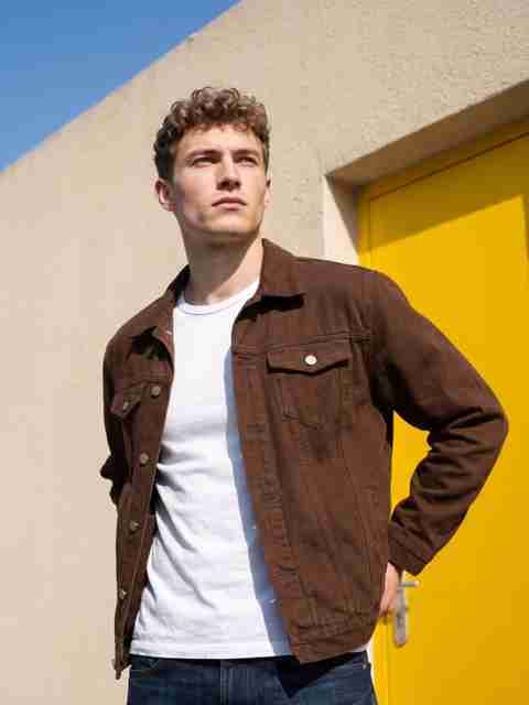 ODDMONKEY Men Solid Blue Denim Jacket - Image 3