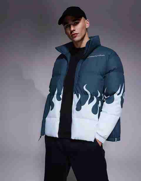 Eddicted Men Printed Puffer Jacket - Image 5