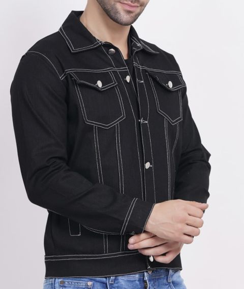 Home Nation Men Solid Denim Jacket - Image 5