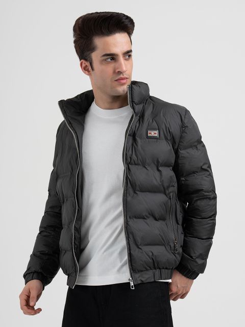 RED TAPE Men Solid Padded Jacket Red - Image 6