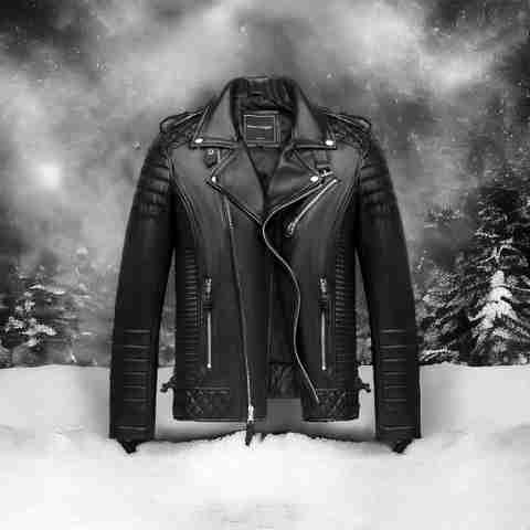 febric collection Men Solid Leather Jacket - Image 2