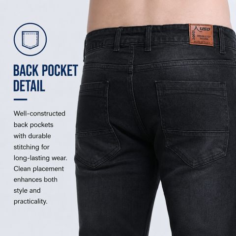 USD Men Skinny Mid Rise Black Jeans - Image 8