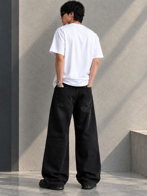 9XDenims Men Baggy Fit Mid Rise Black Jeans - Image 5