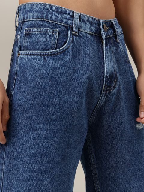 DENNISON Men Loose Fit Mid Rise Blue Jeans - Image 7