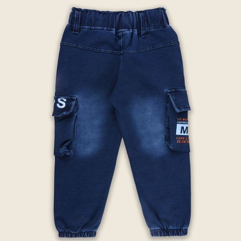 Wishkaro Baby Boys Jogger Fit Mid Rise Dark Blue Jeans - Image 6