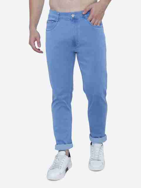 AWACK Men Slim Mid Rise Light Blue Jeans - Image 2
