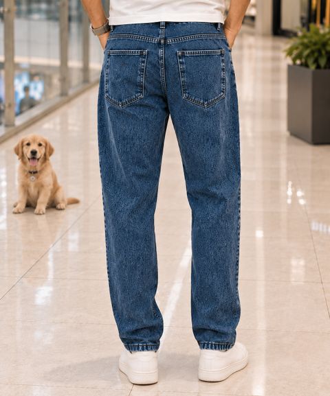 KITRY Men Relaxed Fit Mid Rise Dark Blue Jeans - Image 4