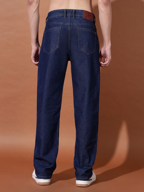 DENIM LOOK Men Loose Fit Mid Rise Dark Blue Jeans - Image 3