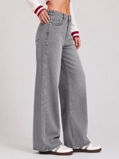 KOTTY Women Flared High Rise Grey Jeans - Image 8