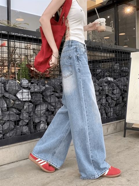 AAV2 Women Wide Leg High Rise Light Blue Jeans - Image 6