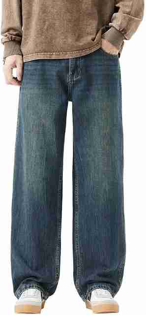 UPLIVA Men Wide Leg High Rise Blue Jeans - Image 3