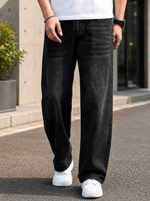 BREGRUUS Men Straight Fit Mid Rise Black Jeans - Image 5