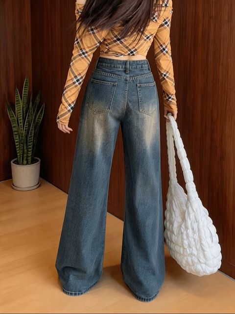 HUNTER & HAYES Women Baggy Fit High Rise Blue Jeans - Image 3
