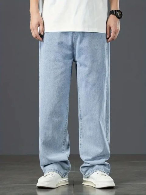 METRONAUT Men Loose Fit Mid Rise Light Blue Jeans - Image 7